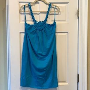 Velvet turquoise sundress. NWOT. Medium. Adorable